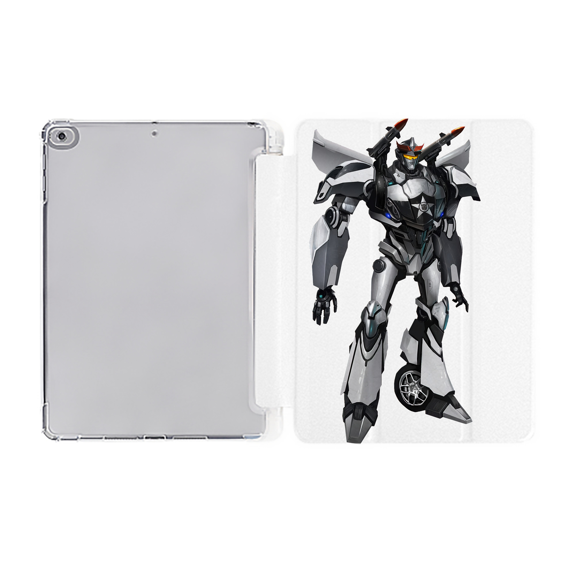 （画像用） Transformers トランスフォーマー IPad ケース ペン収納付き 三つ折りスタンド PUレザー×シリコン 対応機種9.5/10.5/10.9インチ